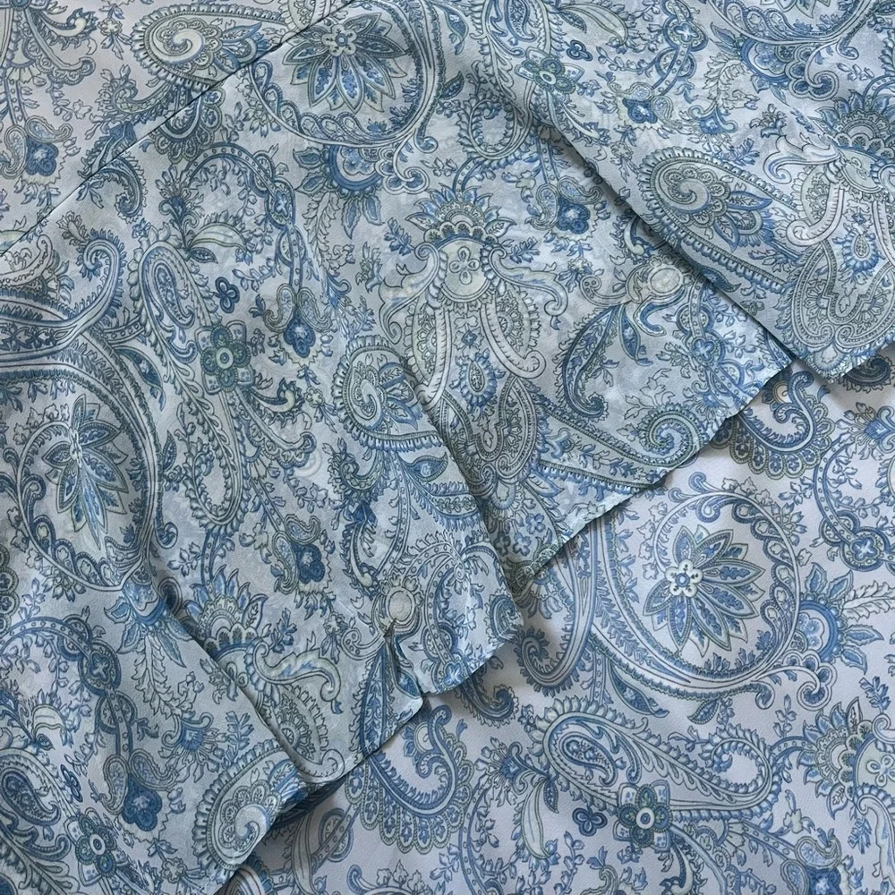 blue paisley tiered flounce midi skirt from Ann Taylor